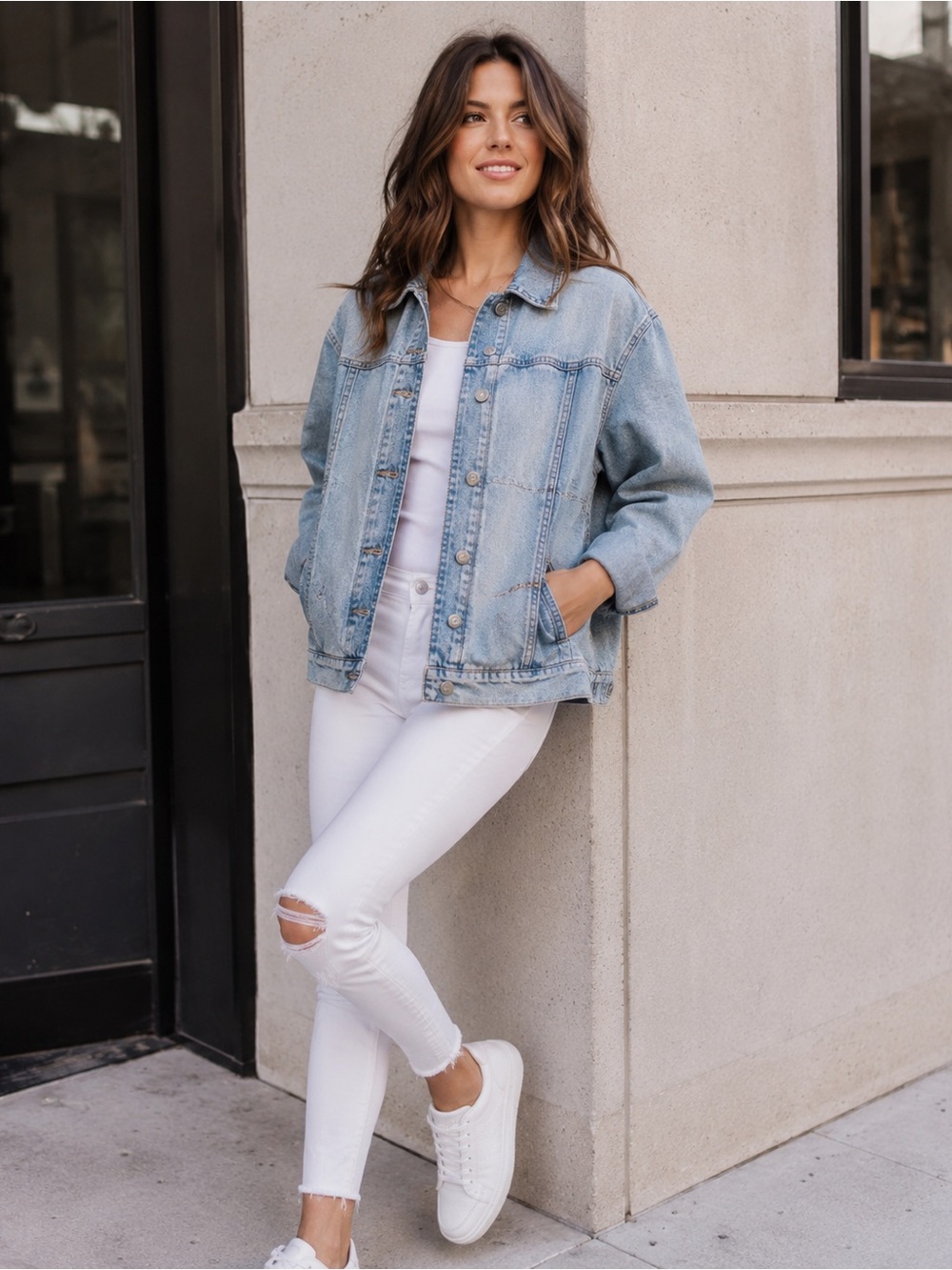 Andrew Marc Light Blue Women's Denim Jacket - Classic Jean Coat